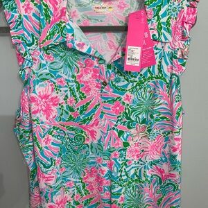 Lilly Pulitzer Vibrant Floral Blouse